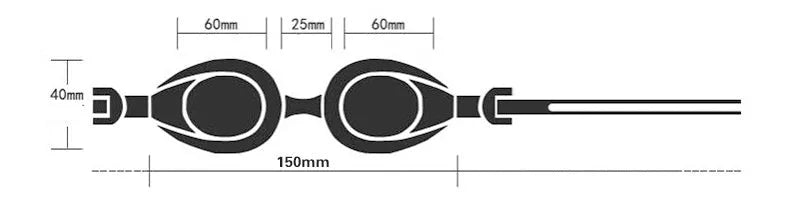 Children's anti-fog swimming goggles with PC lens, blue colour, on white background