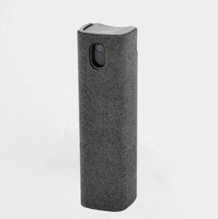 2-in-1 screen cleaner kit with spray bottle and microfiber cloth in pink and grey for phone and computer screens
