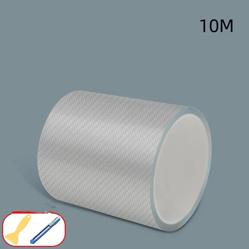 Carbon fibre grain transparent automobile anti-collision strip roll with application tools