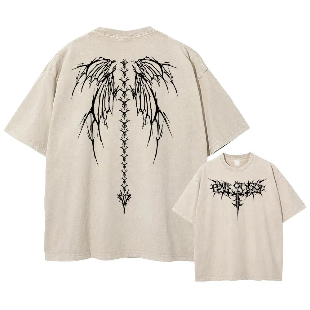 Oversized men's cotton t-shirt in loose fit with drop-shoulder short sleeves