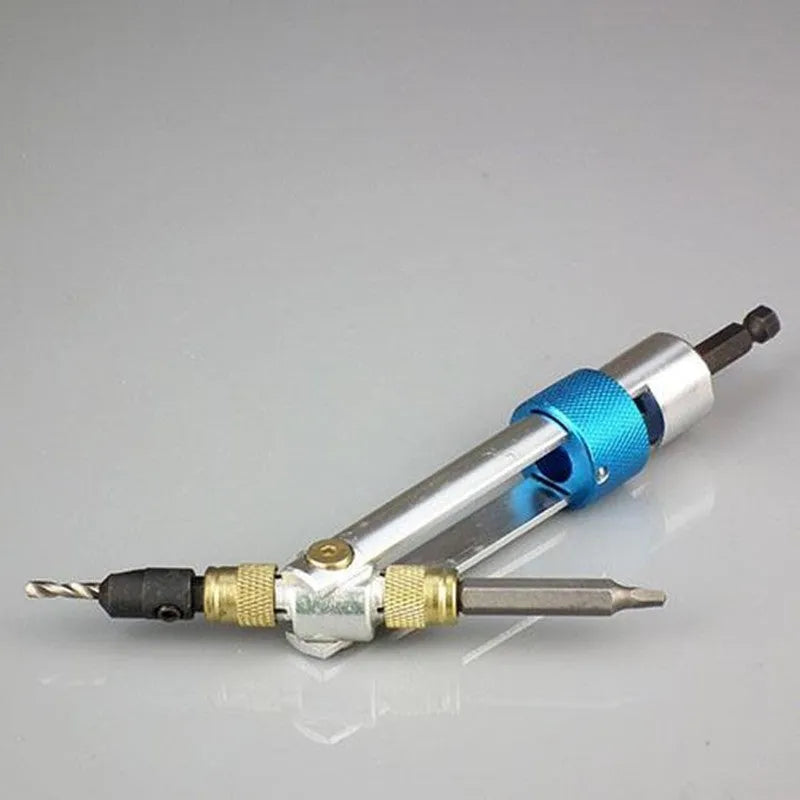 Half Time Drill quick change adapter with swivel head, 18 drill bits, and 2 countersink bits for woodworking