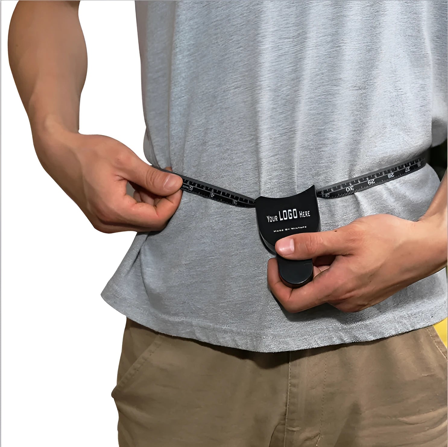 Black body fat measuring instrument with skin fold caliper and measurement tape