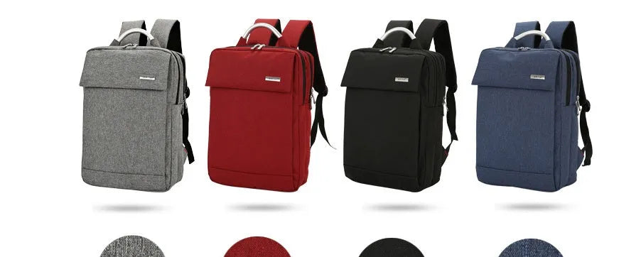 Double shoulder bag in nylon with 15 inch notebook PC compartment, available in black, blue, gray, and red