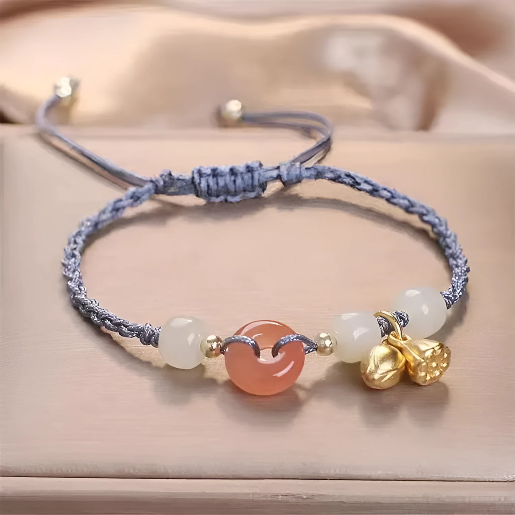 Hetian jade bracelet with constellation design and multiple colour strap options