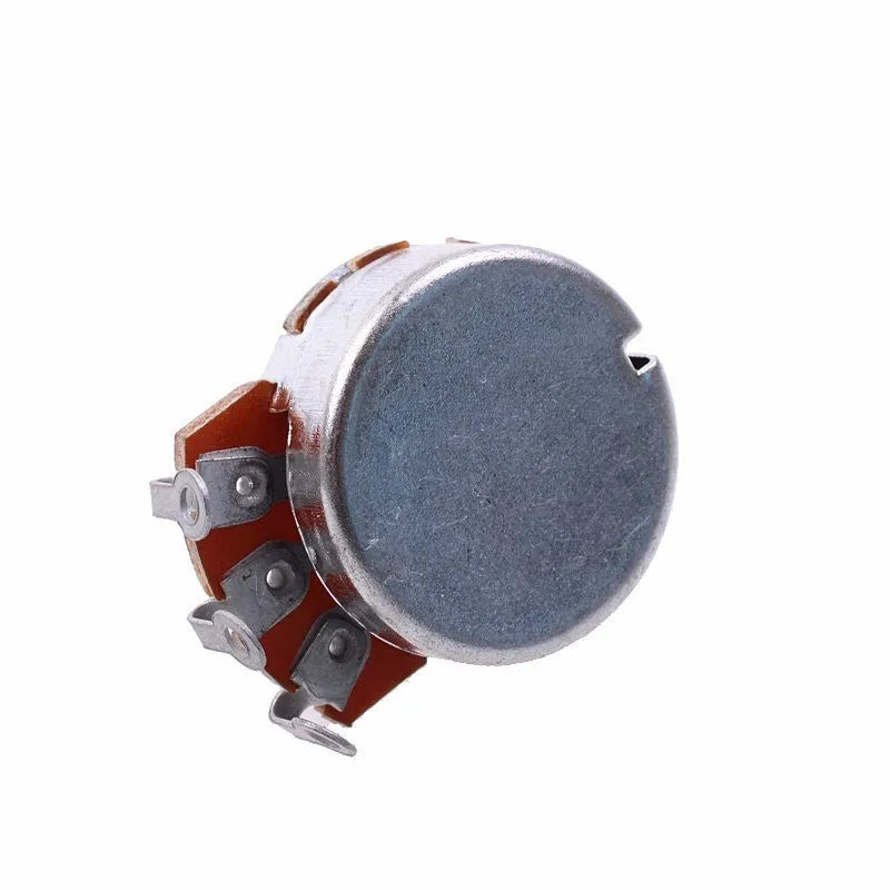 A single metal potentiometer knob for electric guitar, labelled with options A500K Tone, B500K Volume, A250K Tone, B250K Volume.
