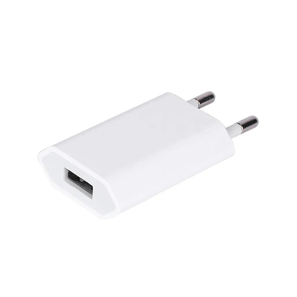 USB travel charger and cable set compatible with iPhone and iPad models for 5V quick charging