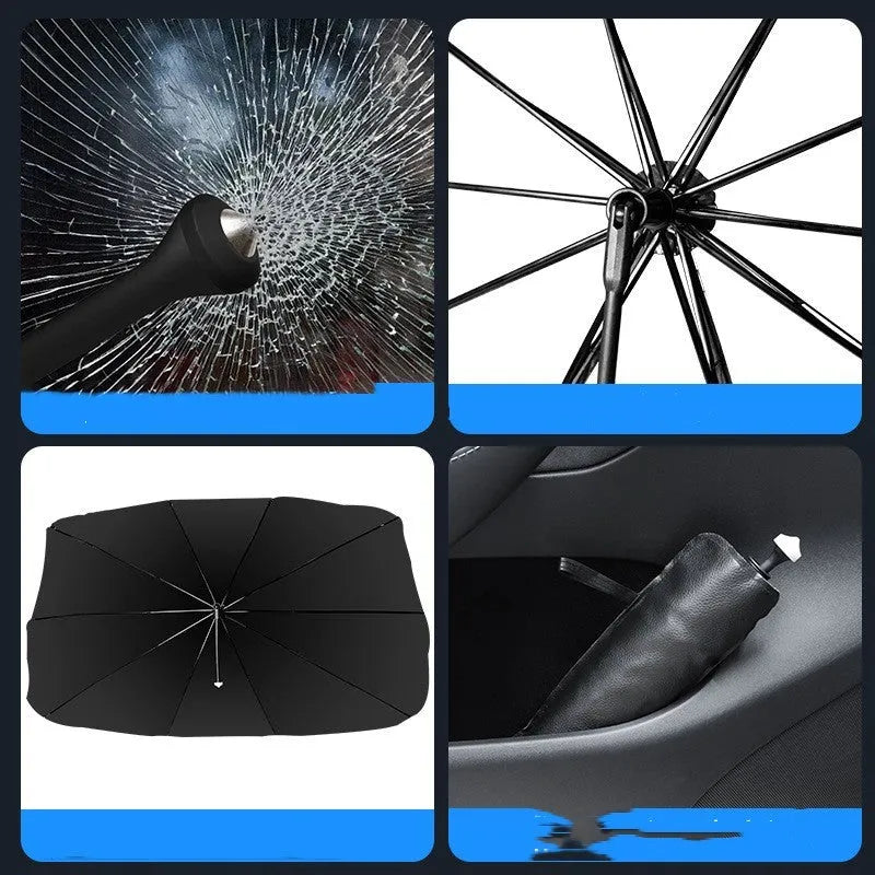 Ice crystal pattern car sun visor accessory in beige and black options for thermal insulation.