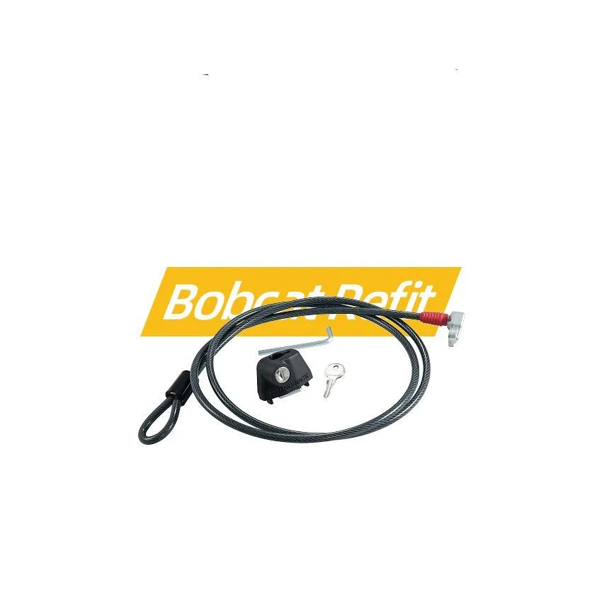 Roof platform steel cable lock with plastic sheathing for outdoor equipment security