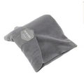 U-shaped travel neck pillow with attached scarf bandanna in multiple colour options