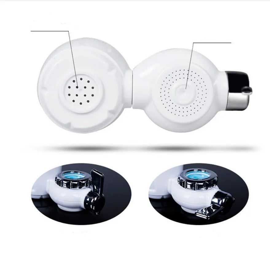 White kitchen faucet water filter with ceramic cartridge and universal tap adapters