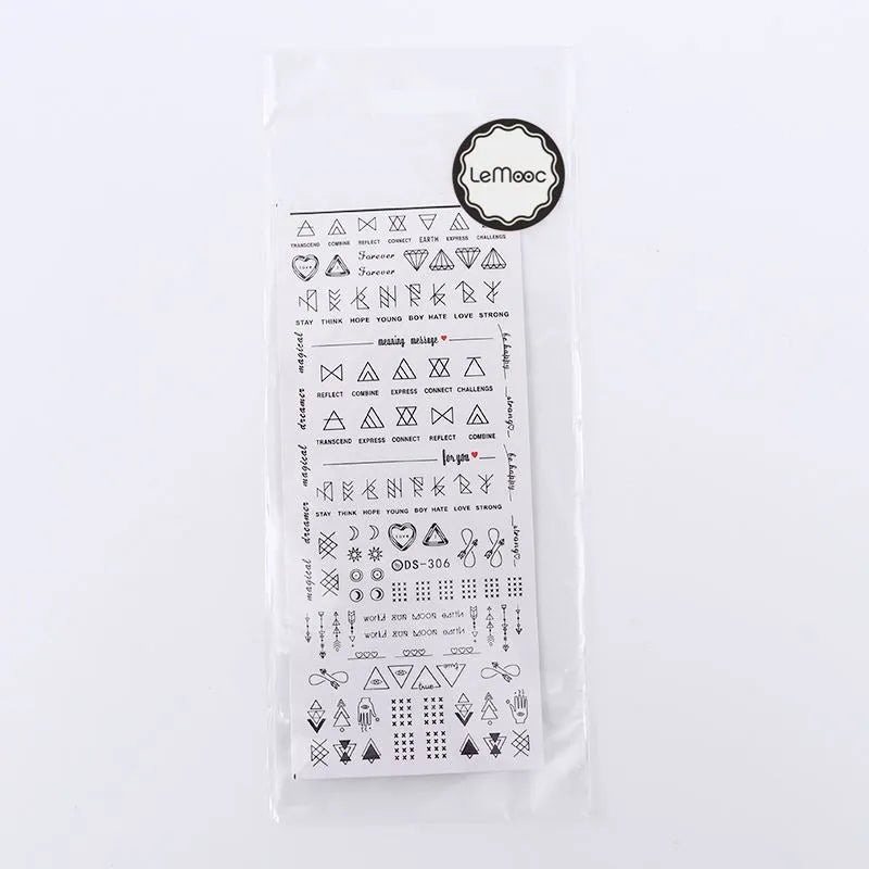 Geometric DIY art nail polish stickers in colour DC306, self-adhesive nail wraps for creative manicure