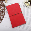 A6 notebook diary with imitation leather cover and cowhide rope binding in grey, pink or red colours