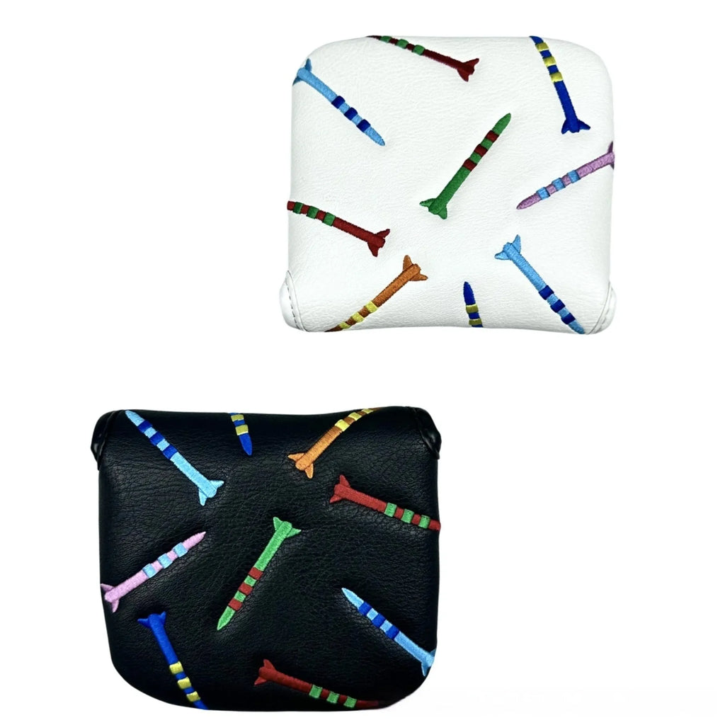 Golf putter protective sleeve with rocket pattern design in black colour