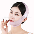 Green and purple V face shaping mask with anti-sagging bandage for facial lifting