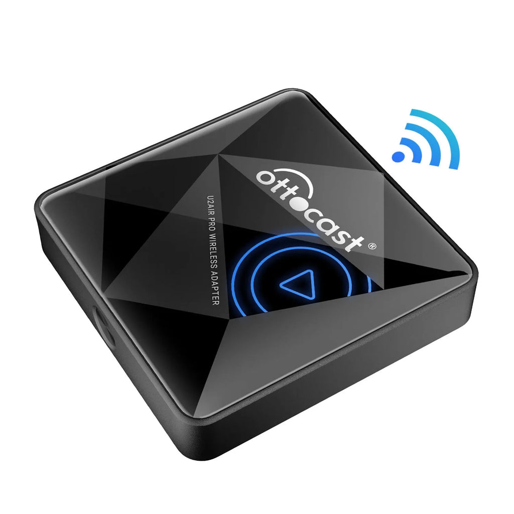 Black PU Wireless Car Bluetooth AIBOX with USB Type-C port for vehicle audio streaming