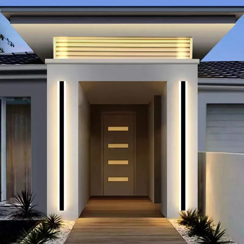 Outdoor waterproof LED wall lamp with remote control in sizes from 30cm to 240cm