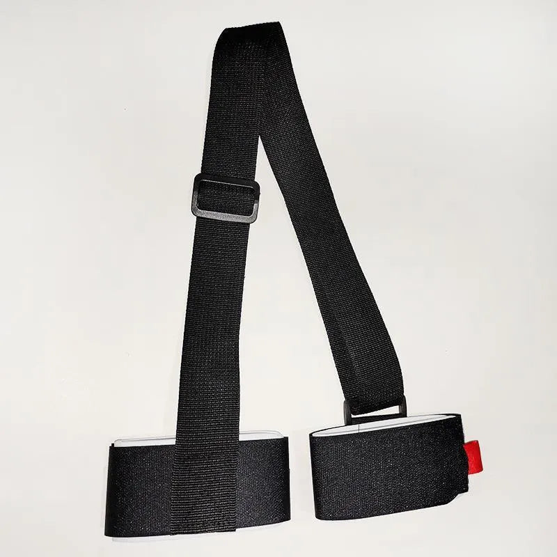 Skiing bandage strap with hook and loop fastening and adjustable sled design in multiple colours