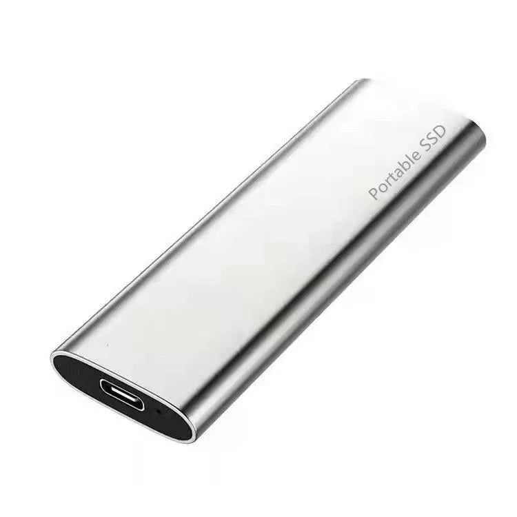Ultra-thin metal external SSD hard drive in red blue black and silver interface colours