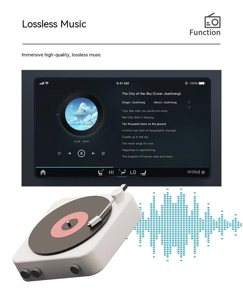 Black vehicle MP5 player with 7-inch screen mounted on universal car bracket