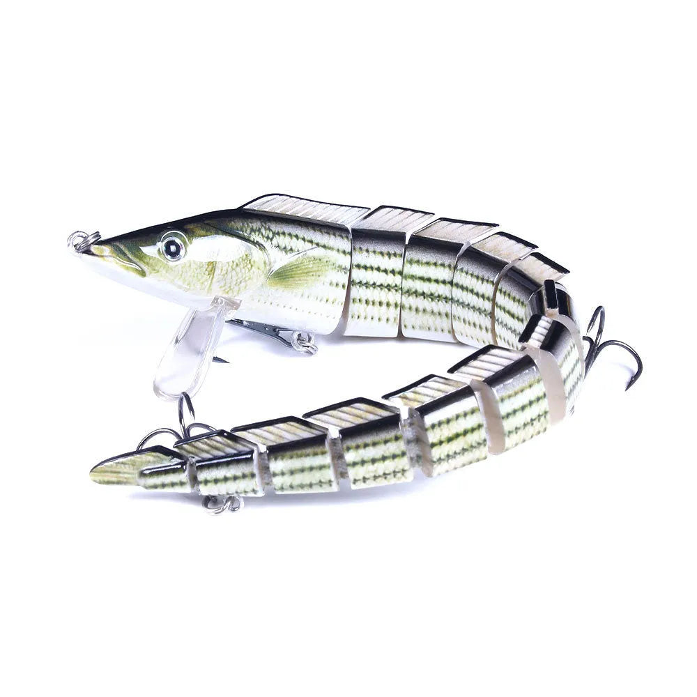 Multi-section simulated fish loach fishing lure bait measuring 23cm with #2 hook in JM029 colour options