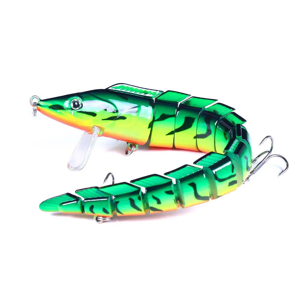 Multi-section simulated fish loach fishing lure bait measuring 23cm with #2 hook in JM029 colour options