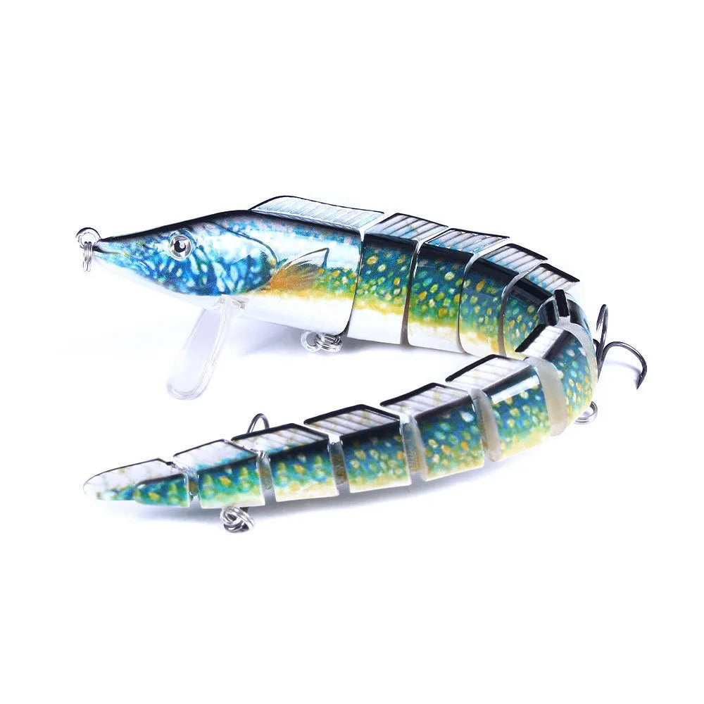 Multi-section simulated fish loach fishing lure bait measuring 23cm with #2 hook in JM029 colour options