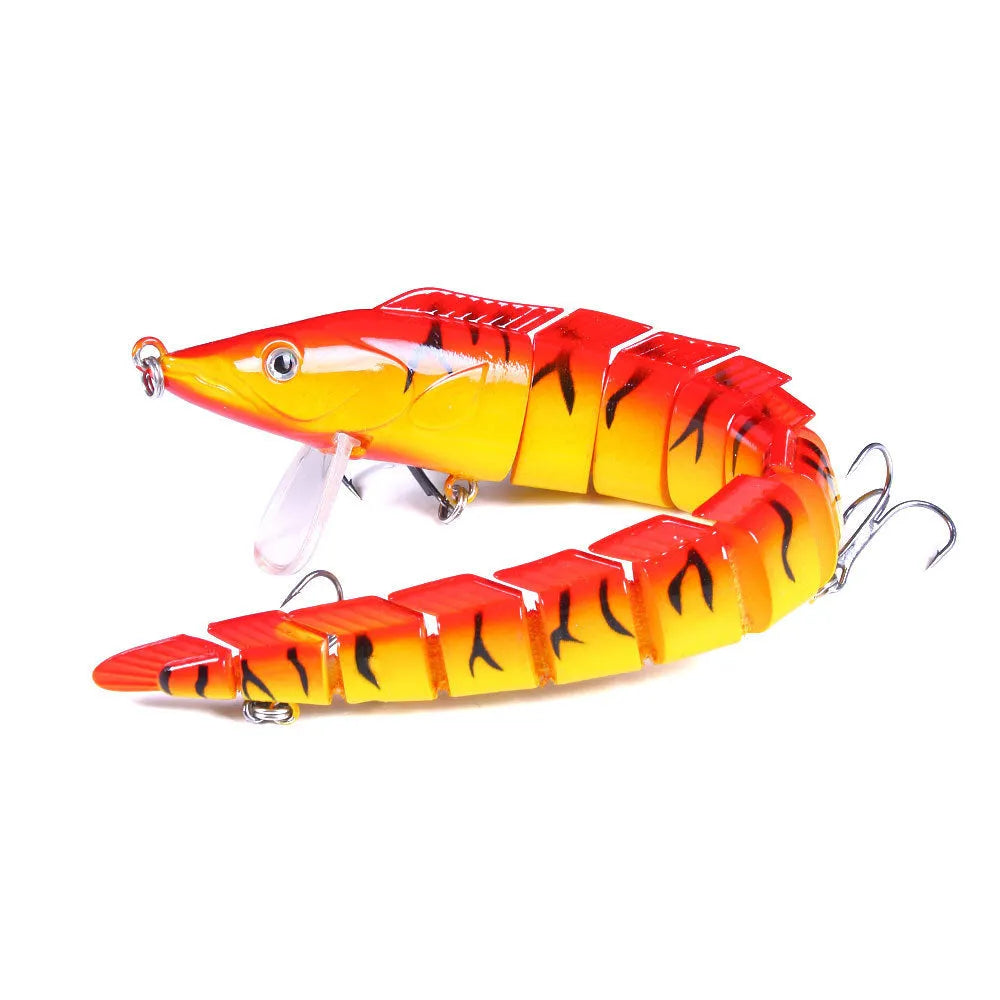 Multi-section simulated fish loach fishing lure bait measuring 23cm with #2 hook in JM029 colour options