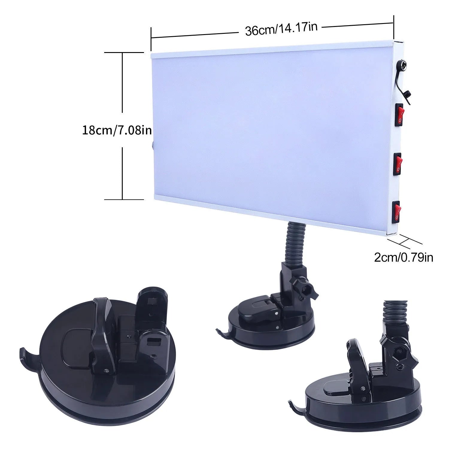 White car dent repair detector suit with concave inspection light for professional bodywork assessment