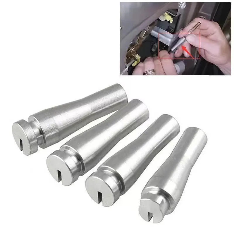 Four silver aluminium car lock cables for Ford F150 F250 F350 cab rear door latch repair