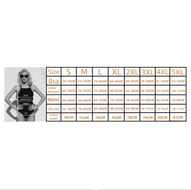 Black plus size women's polyester bikini swimsuit with printing pattern
