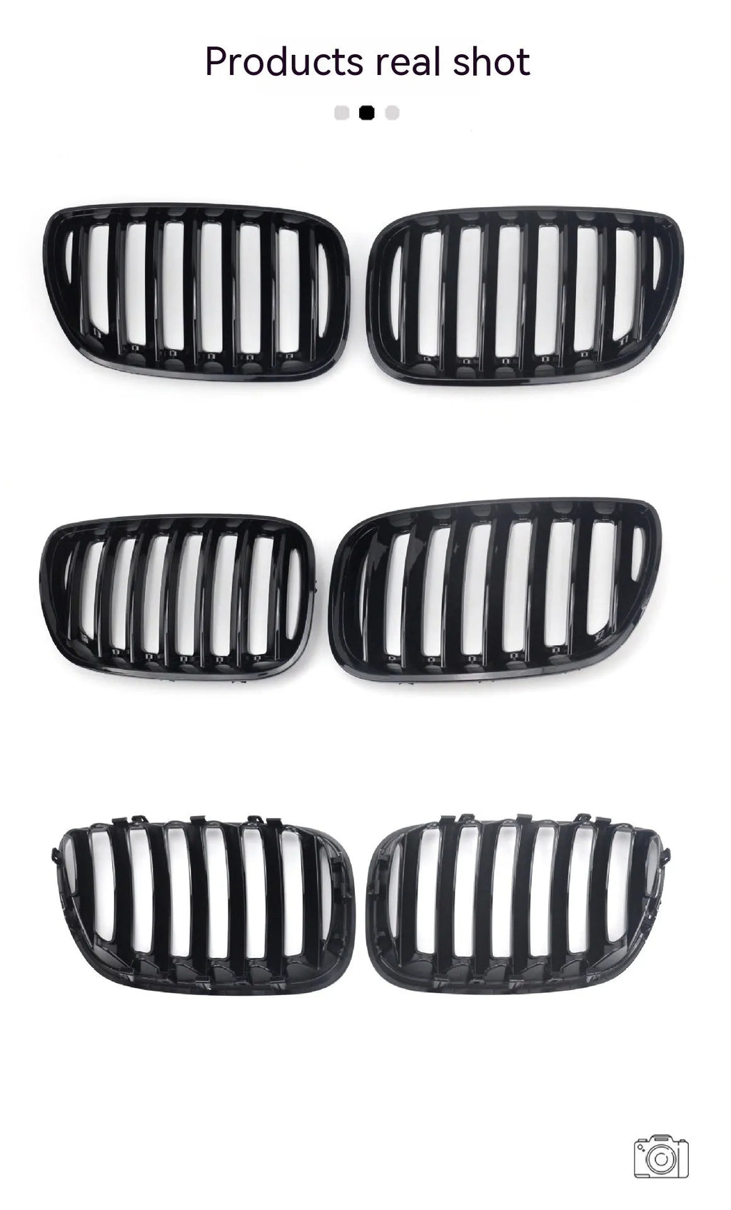 Bright black ABS plastic medium mesh grille set for BMW X5E 53 front replacement