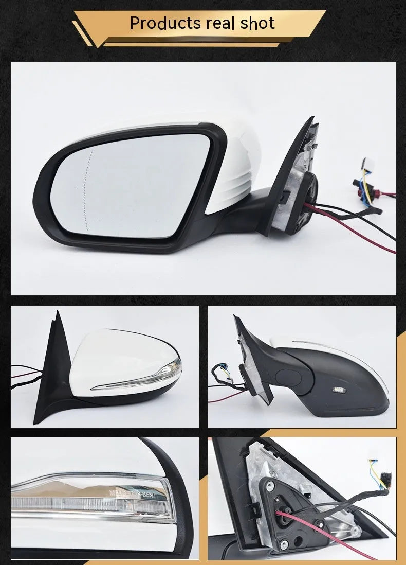 Mercedes C-Class W205 rearview mirror reflector replacement part in ABS plastic.