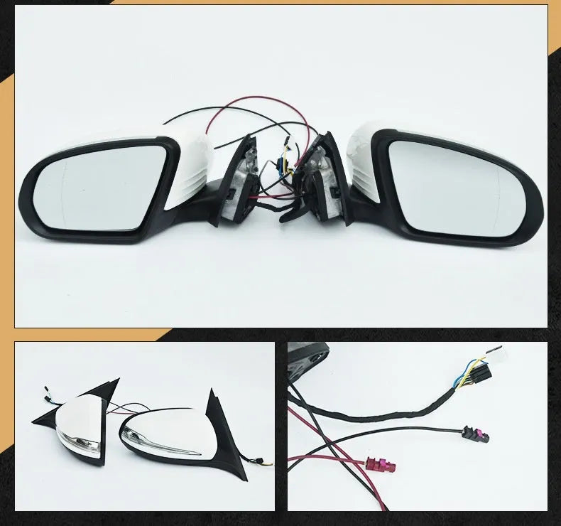 Mercedes C-Class W205 rearview mirror reflector replacement part in ABS plastic.