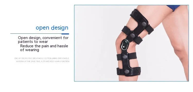 Black anterior ligament knee support sleeve shown in multiple sizes for left and right legs.