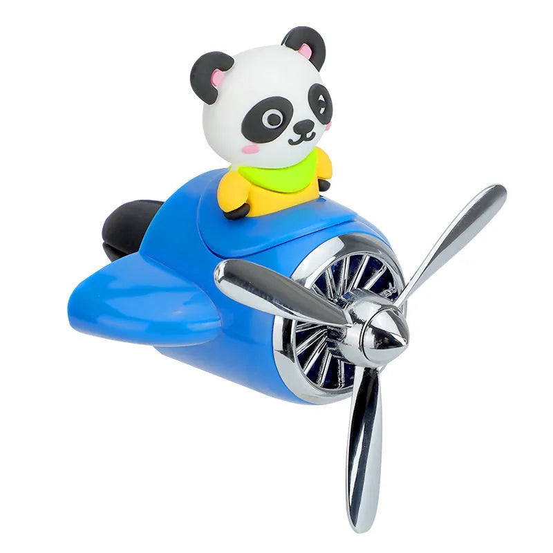 Cartoon aeroplane-shaped car air vent clip-on aromatherapy diffuser in chosen colour with fragrance pads.
