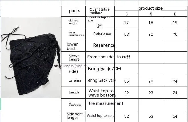 Black women's three-piece bikini swimsuit set with halterneck top and shorts on a mannequin.