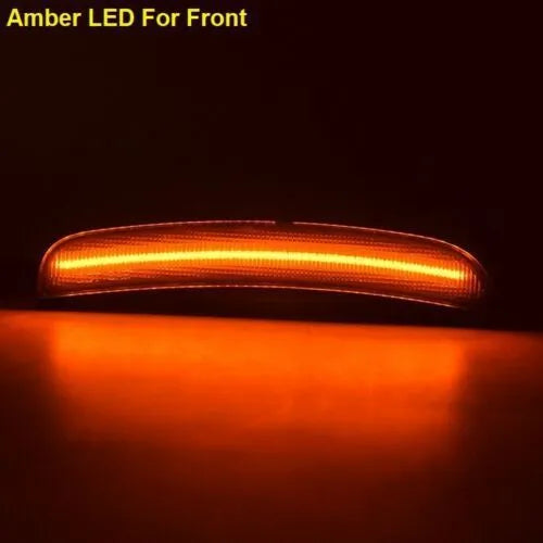 Dodge Challenger turn signal side lamp set for 2015-2020 models with yellow front and red rear lights