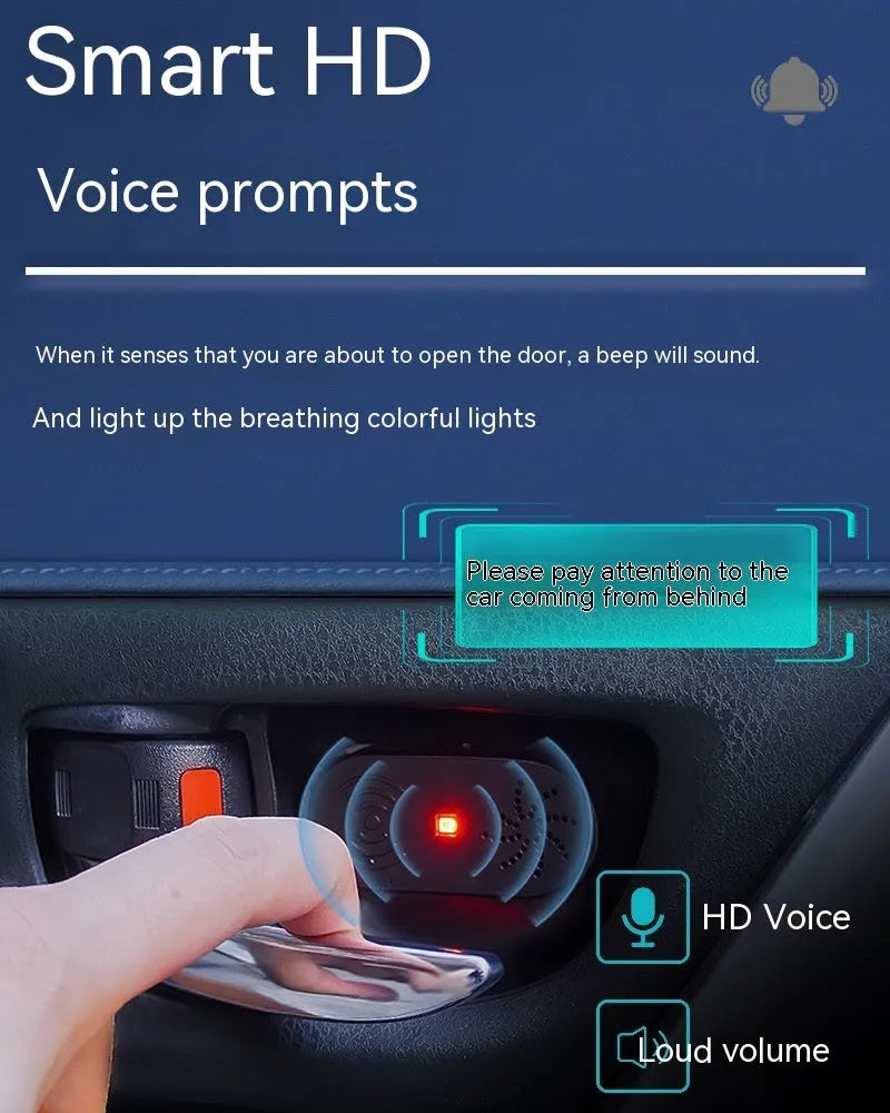 Black car door reminder device with infrared sensor for vehicle safety alerts