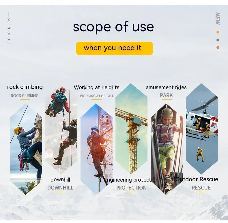 Automatic locking climbing carabiner in five colour options for rock climbing equipment