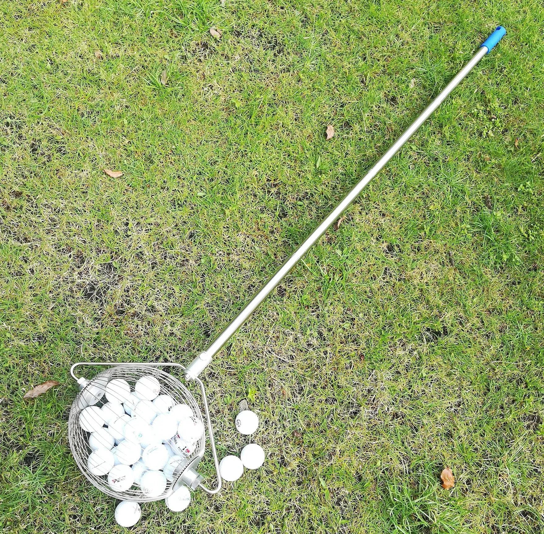 304 stainless steel golf ball picker with metallic finish for retrieving balls from hazards