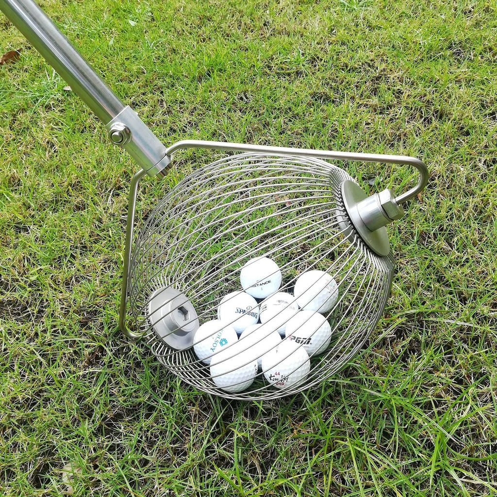 304 stainless steel golf ball picker with metallic finish for retrieving balls from hazards