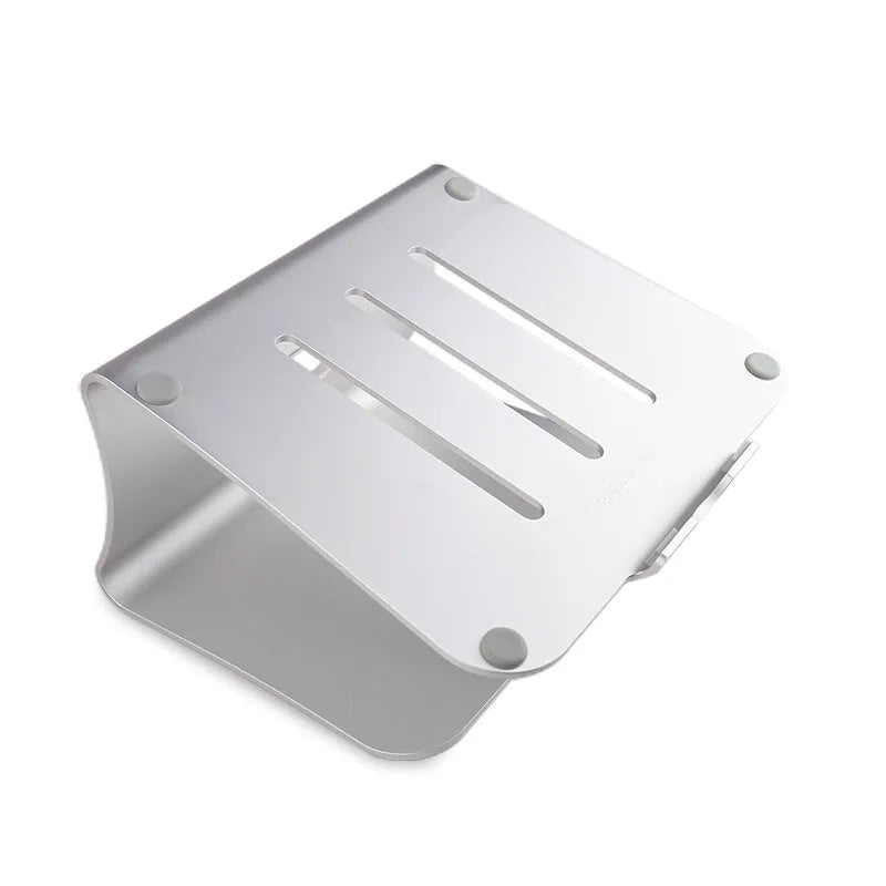 Aluminium alloy notebook cooling bracket with striped heat sink design in grey colour