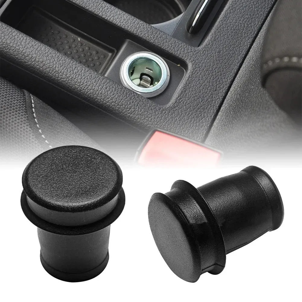 Black PVC car cigarette lighter dust plug measuring 33cm long with 2cm diameter