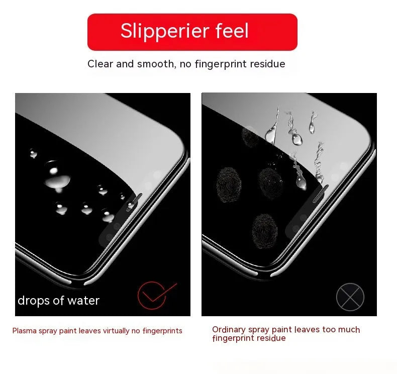 HD tempered glass screen protector for Samsung mobile phones on a display