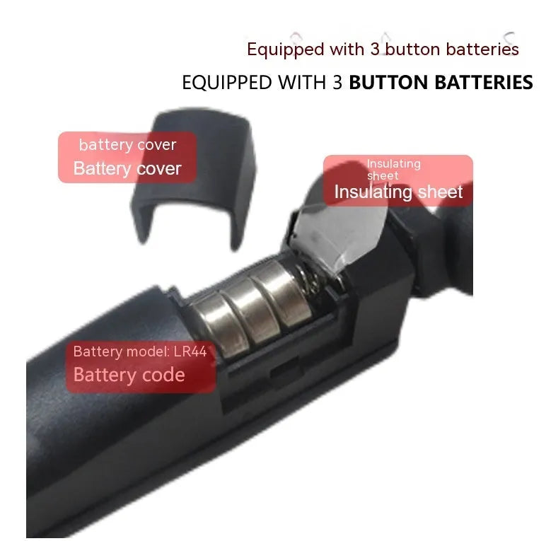 Golf putter laser aiming instrument showing laser sight attachment for putting alignment practice