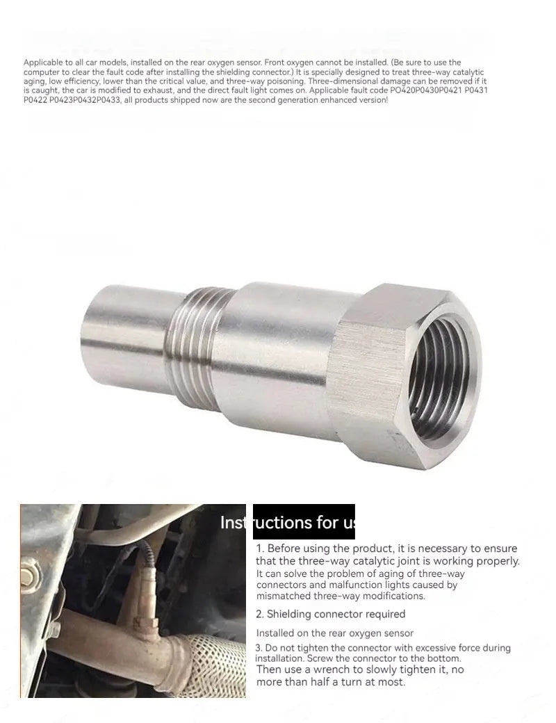 304 stainless steel oxygen sensor adapter connector for three-way catalyst systems
