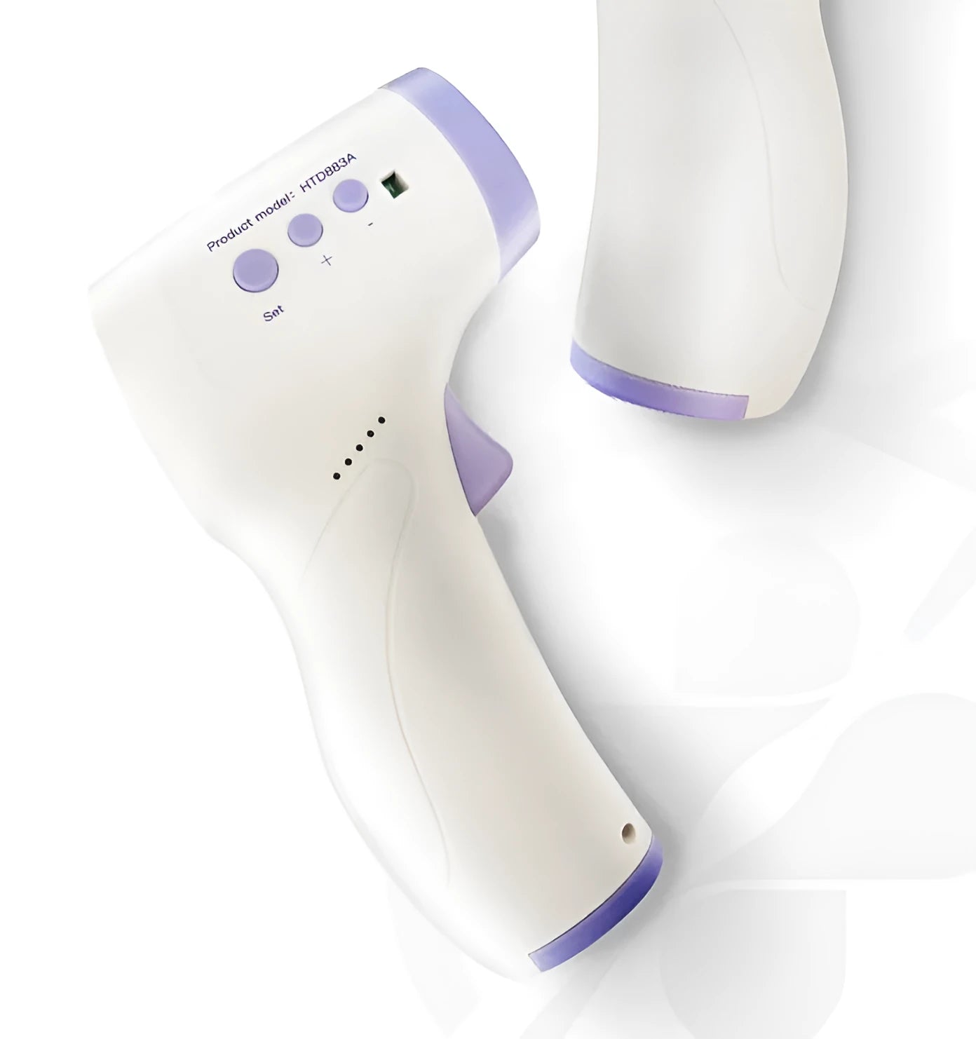 Non-contact infrared thermometer HTD883A with forehead measurement button and digital display for 0.5-second temperature reading