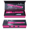 Mini steam hair straightener and curling iron in champagne, purple, or rose red colour