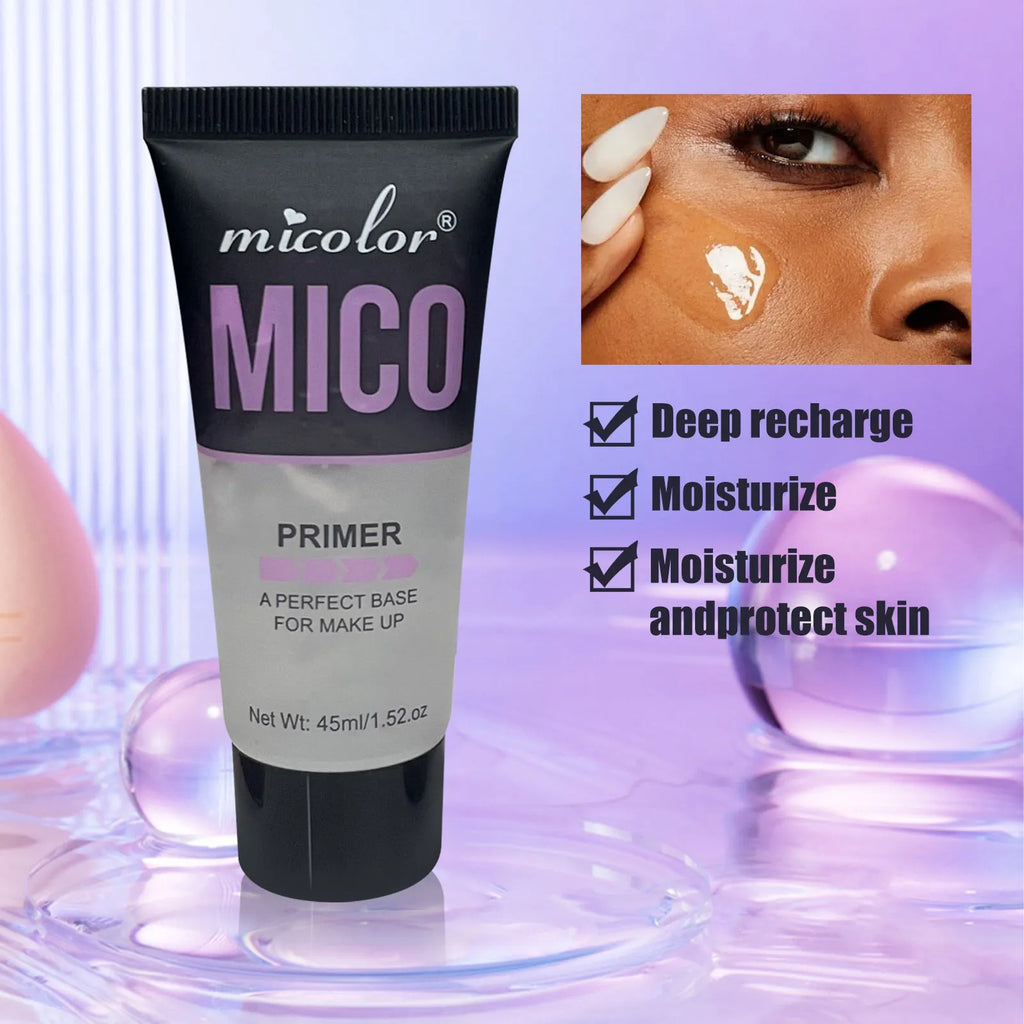Two-in-one makeup primer and final sealer spray bottles showing 45ml and 40ml containers