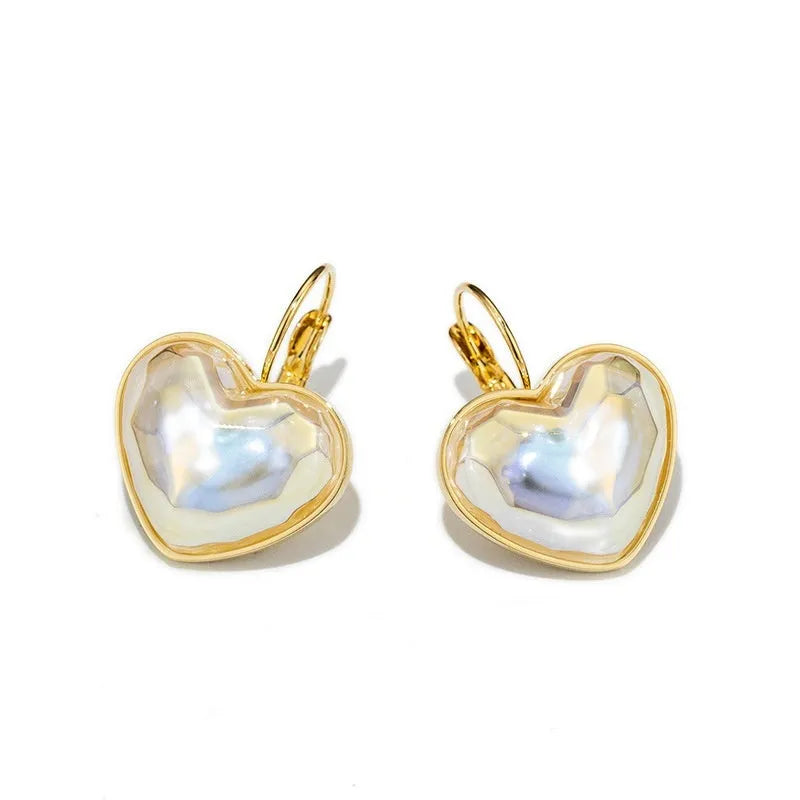 Gold alloy women's ear clip with summer love design and clip-on mechanism